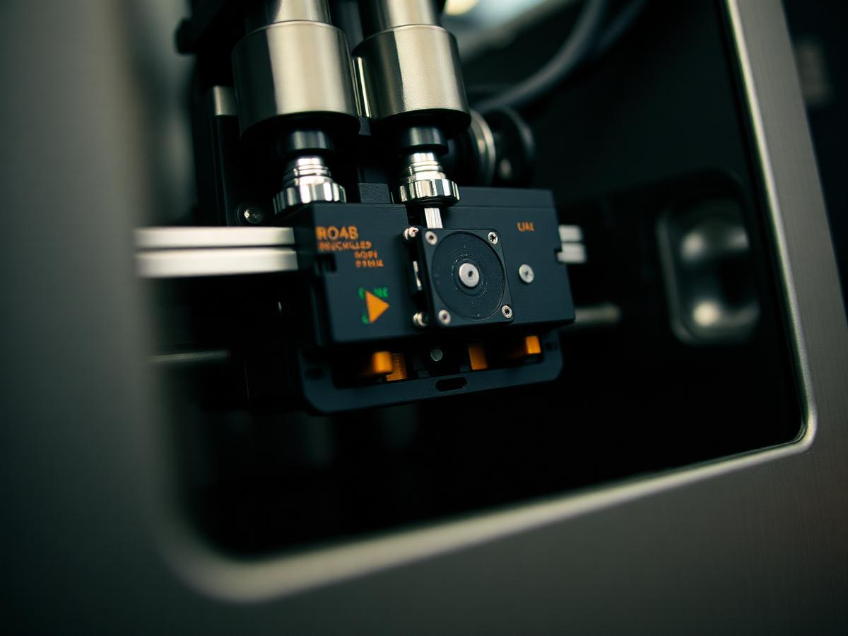 Industrial 3D printer extruding recycled filament